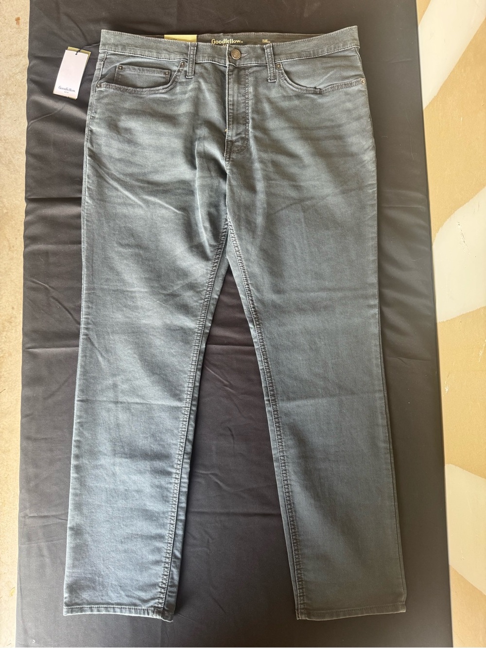 NWT Goodfellow & Co Men's 38x32 Slim Fit Jeans Washed Charcoal Grey Stretch